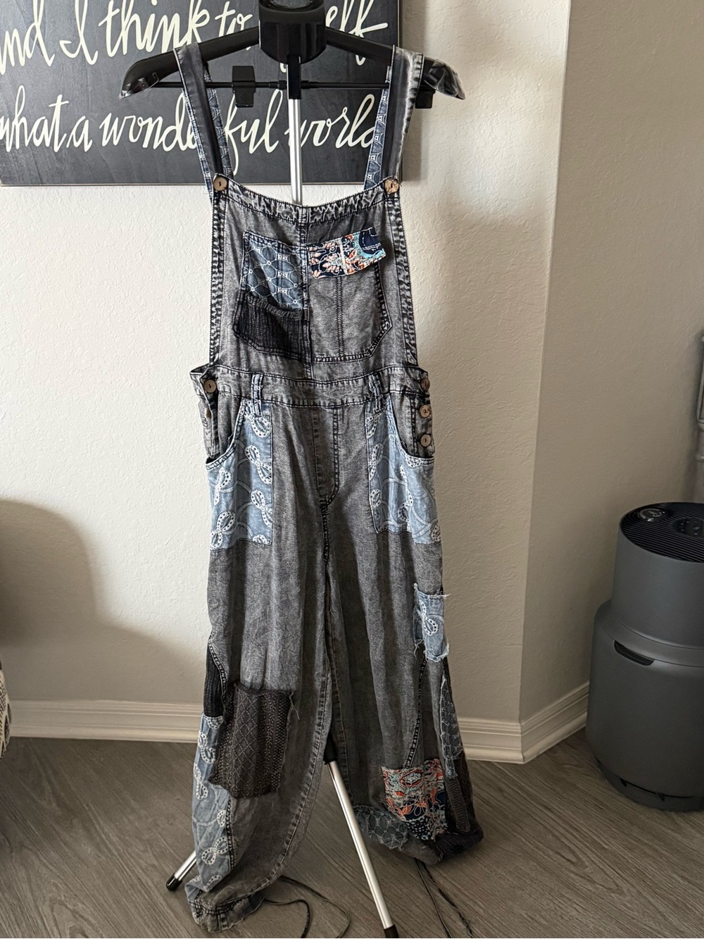 OLI & Hali Patchwork Denim Overalls NWOT